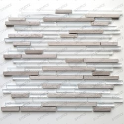 White mosaic tile backspalsh for kitchen wall and bathroom model DECKER