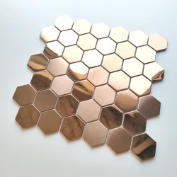 Mosaique en inox carrelage cuivre pour mur cuisine modele DARIO