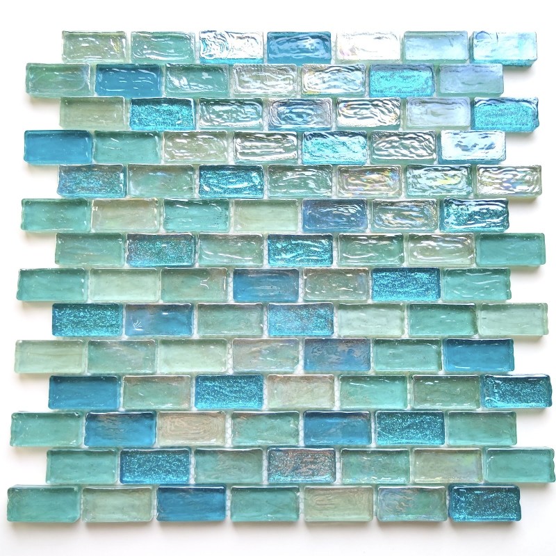 Mosaic glass tile kitchen wall model VLADI BLEU