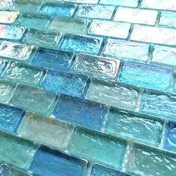 Mosaic glass tile kitchen wall model VLADI BLEU