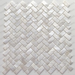 Azulejos de mosaico de madreperla blanca Modelo LIVVO