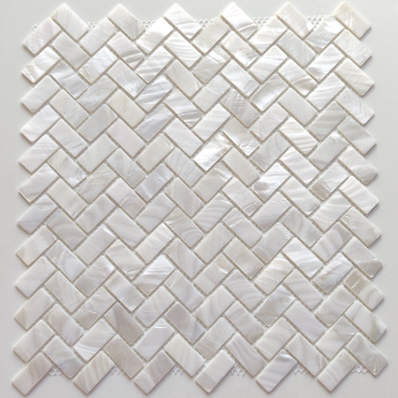 Carreaux mosaique nacre veritable blanc modele LIVVO Carreaux mosaique nacre veritable blanc modele LIVVO