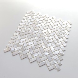 Carreaux mosaique nacre veritable blanc modele LIVVO