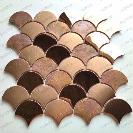 Copper stainless steel mosaic tile model Hoopa