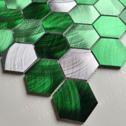 Malla mosaico aluminio muro cocina ducha baño ABBIE VERT