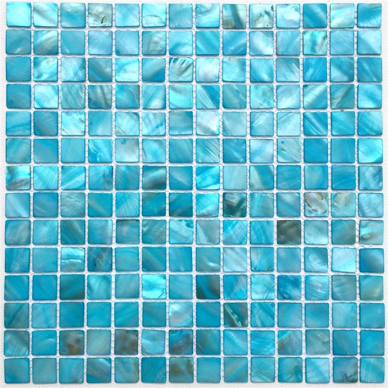 Mosaique de nacre coquillage salle de bains ou cuisine Nacarat Bleu