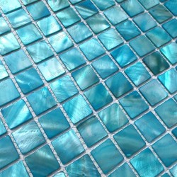 Mosaic tile of Pearl tile shower bath Pearl Nacarat Bleu