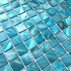 Mosaique de nacre coquillage salle de bains ou cuisine Nacarat Bleu