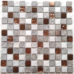 stone and stainless steel mosaic for kitchen and bathroom model HORACE