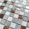 stone and stainless steel mosaic for kitchen and bathroom model HORACE
