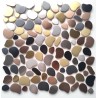 mosaic pebbles in stainless steel bathroom floor and wall ORHI