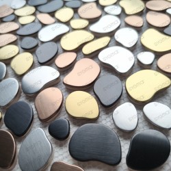 mosaico en suelo y pared de baño de acero inoxidable ORHI