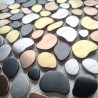 mosaic pebbles in stainless steel bathroom floor and wall ORHI
