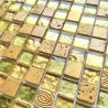 Tile mosaic glass and stone Alliage Or