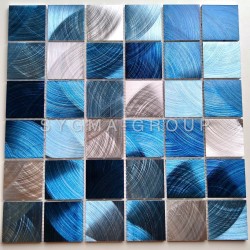 Carrelage mosaique murale en aluminium modele CARSON BLEU