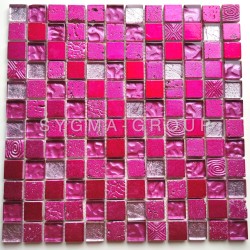 Carrelage faïence salle de bain mosaique douche et cuisine Alliage Fuchsia