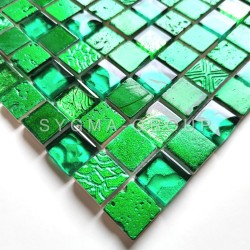 mosaico de vidrio y piedra Alliage Vert