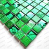 Tile mosaic glass and stone Alliage Vert