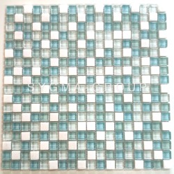 Tile mosaic glass and stone Italian shower 1 sheet Acana