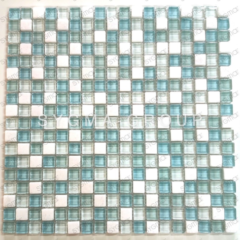 Malla mosaico azulejo de vidrio y piedra Acana