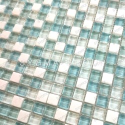 Tile mosaic glass and stone Italian shower 1 sheet Acana