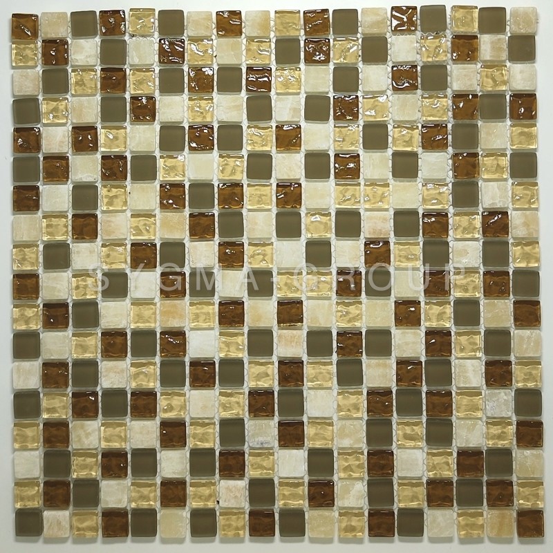 Mosaico de vidrio y mármol – Azulejo moderno para baño y ducha Mosaico de vidrio y mármol – Azulejo moderno para baño y ducha