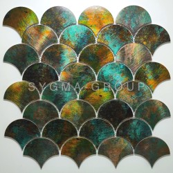 Sheet of lightweight Melkior aluminum wall tile, illustrating its easy installation.