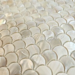 Mosaico Nácar Silene Blanc: Azulejo Baño Alta Gama | Lujo e Iridiscencia