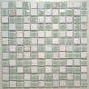 Alliage Blanc Mosaic. Detail of the bathroom wall tile in glass and stone, ideal for a contemporary