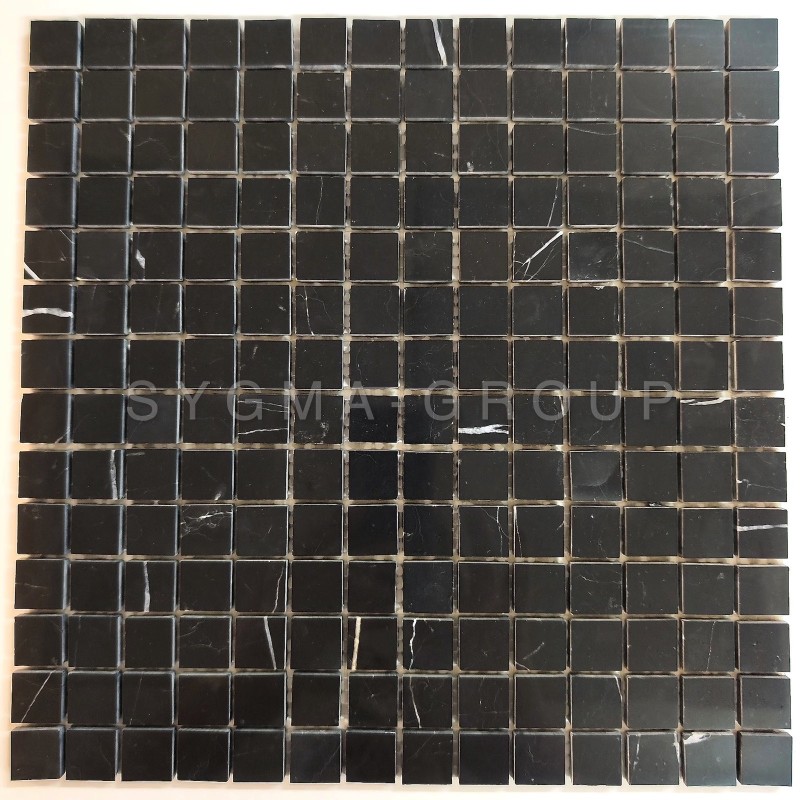 Full view of natural stone mosaic covering for bathroom or kitchen backsplash.