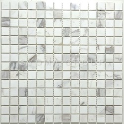 Azulejo de mosaico de mármol para ducha y baño modelo NIZZA BLANC