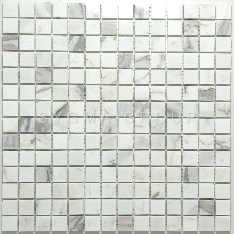 Carrelage mosaique de marbre pour douche et salle de bains NIZZA BLANC