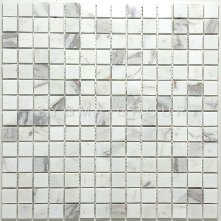 Marble mosaic tile for shower and bathroom model NIZZA BLANC