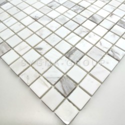 Marble mosaic tile for shower and bathroom model NIZZA BLANC