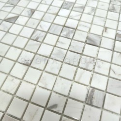 Azulejo de mosaico de mármol para ducha y baño modelo NIZZA BLANC