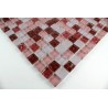 Carrelage mosaique verre hammam 1 plaque OPUS ROUGE