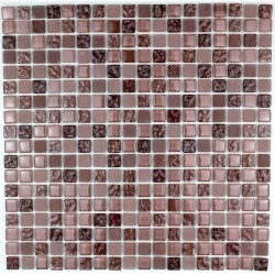 Mosaique carrelage verre 1 plaque NOIR MIX