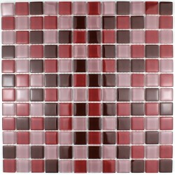 Mosaique carrelage verre 1 plaque NOIR MIX