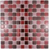 Carrelage verre mosaique douche 1 plaque GRENAT