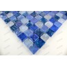 suelo mosaico cristal ducha baño muro cocina Arezo Bleu