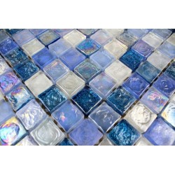 suelo mosaico cristal ducha baño muro cocina Arezo Bleu