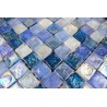 Mosaic tiles glass plate mosaic shower Arezo Bleu