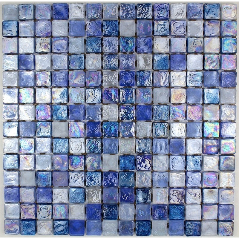 suelo mosaico cristal ducha baño muro cocina Arezo Bleu