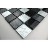 Carrelage verre mosaique credence cuisine 1 plaque LUX NOIR