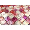 Mosaique carrelage verre 1 plaque Arezo Rose