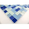 carrelage mosaique verre faience 1 plaque CUBIC BLEU