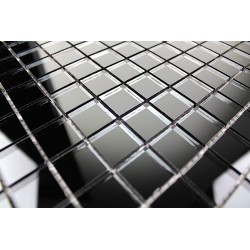 mosaique verre carrelage effet miroir 1 plaque REFLECT NOIR