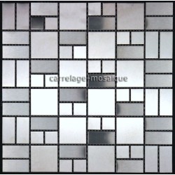 carrelage inox mosaique frise 1 plaque LOFT