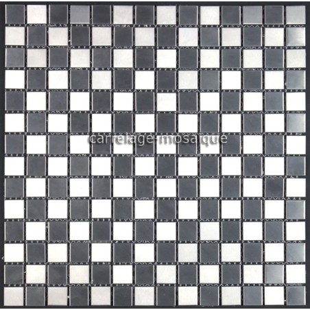 carrelage inox mosaique credence cuisine DAMIER20