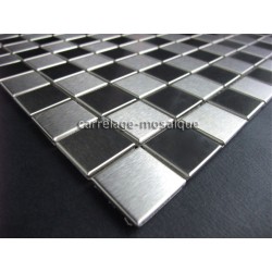 carrelage inox mosaique credence cuisine DAMIER20